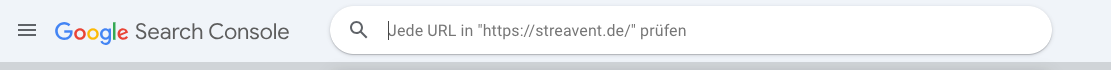 Das ist die Suchleiste der Google Search Console. Hier kann man die gewünschte URL angeben und dann wird diese überprüft.